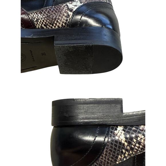 By Malene Birger Burgundy Snakeskin Wingtip Chelsea Boots EU 36 - Picture 15 of 15